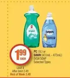 Shoppers Drug Mart Dish soap offer