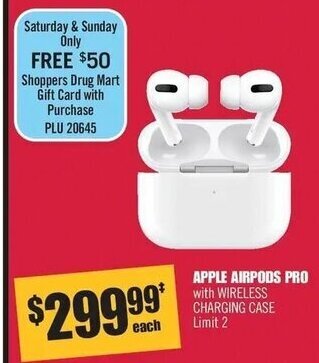 Apple airpods pro offer at Shoppers 