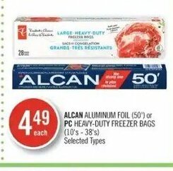 Shoppers Drug Mart Alcan aluminum foil or pc heavy-duty freezer bags offer