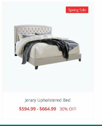 Ashley Furniture Jerary upholsterd bed offer
