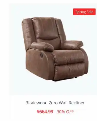Ashley Furniture Bladewood zero wall recliner offer
