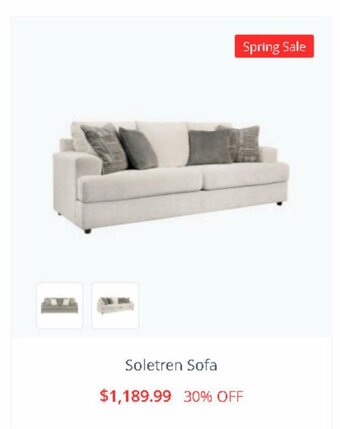 Ashley Furniture Soletren sofa offer