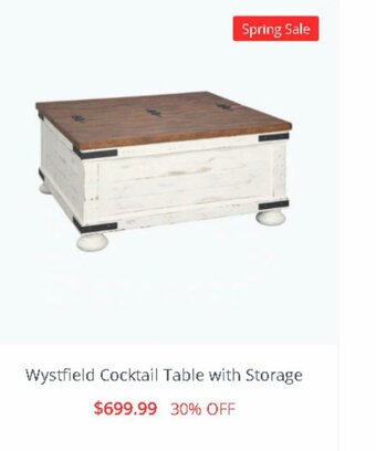 Ashley Furniture Wystfield cocktail table with storage offer