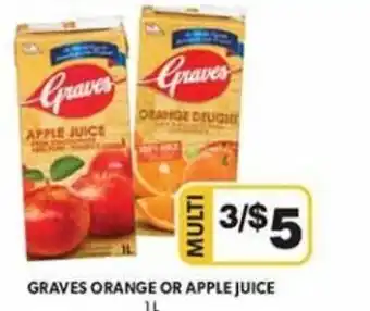 Graves orange or apple juice