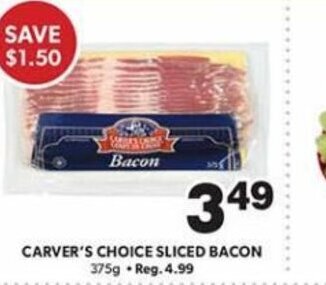 Colemans Carver's choice sliced bacon offer