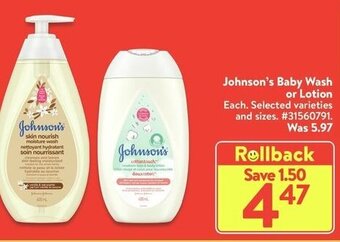 Walmart Johnson's baby wash offer