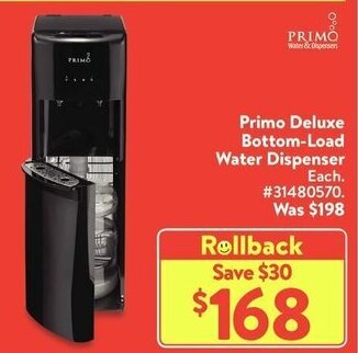 Walmart Primo deluxe bottom-load water dispenser offer