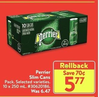 Walmart Perrier slim cans offer