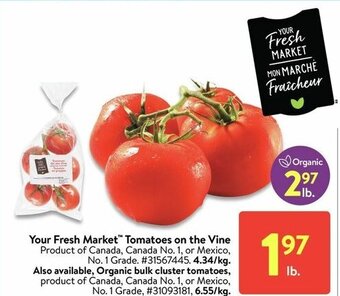 Walmart Tomatoes on the vine offer
