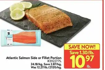 Walmart Atlantic salmon side or fillet portion offer
