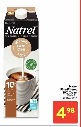 Walmart Natrel fine-filtered 10% cream offer