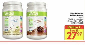 Walmart Vega essentials protein powder offer