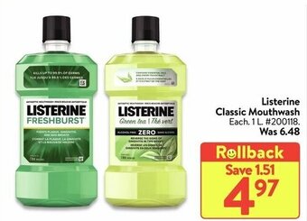 Walmart Listerine classic mouthwash offer