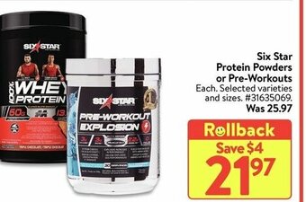 Walmart Six star protein powders or pre-workouts offer