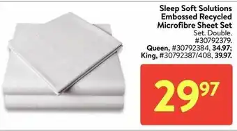 Walmart Sleep soft solutions embossed recycled microfibre sheet set offer