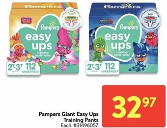 Walmart Pampers giant easy ups training pants offer