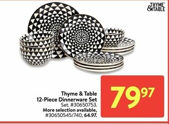 Walmart Thyme & table 12-piece dinnerware set offer