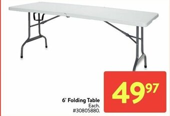 Walmart 6' Folding table offer