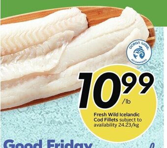 Sobeys Fresh Wild Icelandic Cod Fillets offer
