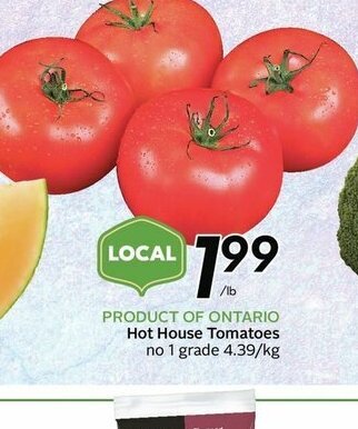 Sobeys Hot House Tomatoes offer