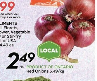 Sobeys Red onions offer