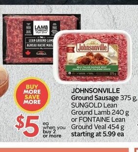 Sobeys Johnsonville Ground Sausage offer