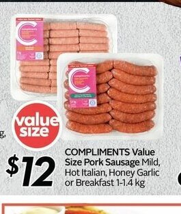 Sobeys Compliments Value Size Pork Sausage offer