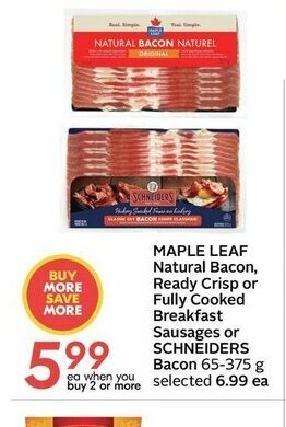 Sobeys Maple Leaf Natural Bacon offer