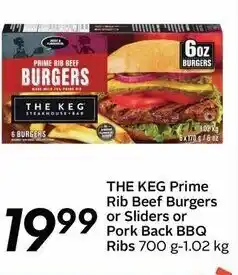 Sobeys The Keg Prime Rib Beef Burgers offer