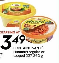 Sobeys Fontaine Santé Hummus offer
