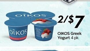 Sobeys Oikos Greek Yogurt offer