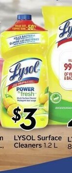 Sobeys Lysol Surface Cleaners offer