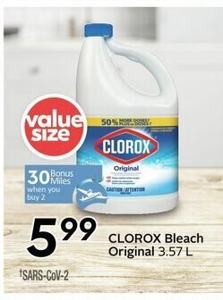 Sobeys Clorox Bleach Original offer