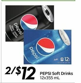 Sobeys Pepsi Soft Drinks offer