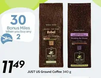Sobeys JUST US ground coffee offer