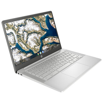Best Buy HP 14" Chromebook - Mineral Silver (Intel Celeron N4500/128GB eMMC/8GB RAM/Chrome OS) offer