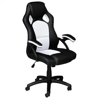 Best Buy Brassex Eclipse Ergonomic Vinyl Gaming Chair - Black/White offer