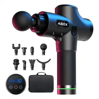 Best Buy ABOX Massage Gun Set with 8 Massage heads and 30 adjustable speeds,Touch Screen,10 hours working time for muscle relaxation a offer