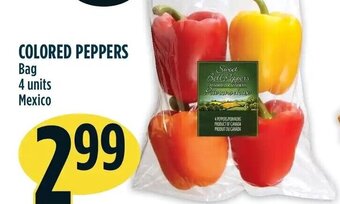 Marché Adonis Colored peppers offer