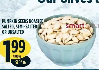 Marché Adonis Pumpkin seeds roasted salted, semi-salted or unsalted offer