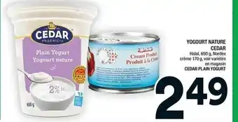 Super C Yogourt Nature Cedar offer