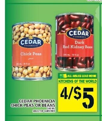 Food Basics Cedar Phoenicia Chick Peas or Beans offer