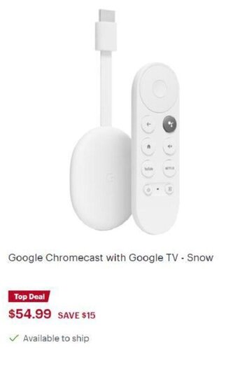Best Buy Google Chromecast With Google TV- Snow offer