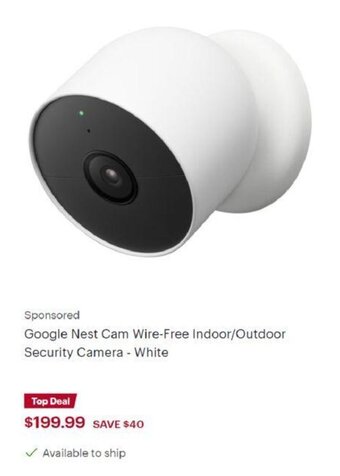 Best Buy Google Nest Cam Wire-Free Indoor/Outdoor Security Camera - White offer