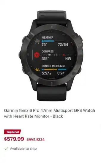 Best Buy Garmin fenix 6 pro 47mm multisport GPS offer