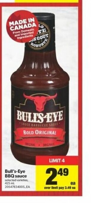 Real Canadian Superstore Bull's-Eye BBQ sauce offer
