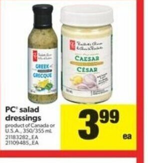 Real Canadian Superstore PC Salad Dressings offer