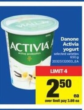 Real Canadian Superstore Danone Activia Yogurt offer