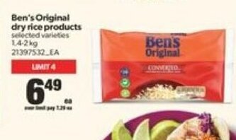 Real Canadian Superstore Ben's Original Dry Rice Products offer