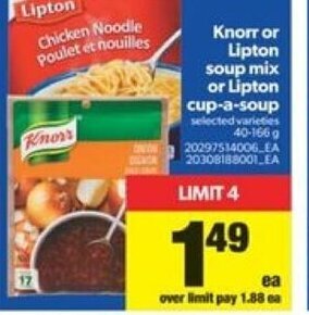 Real Canadian Superstore Knorr or Lipton Soup Mix offer